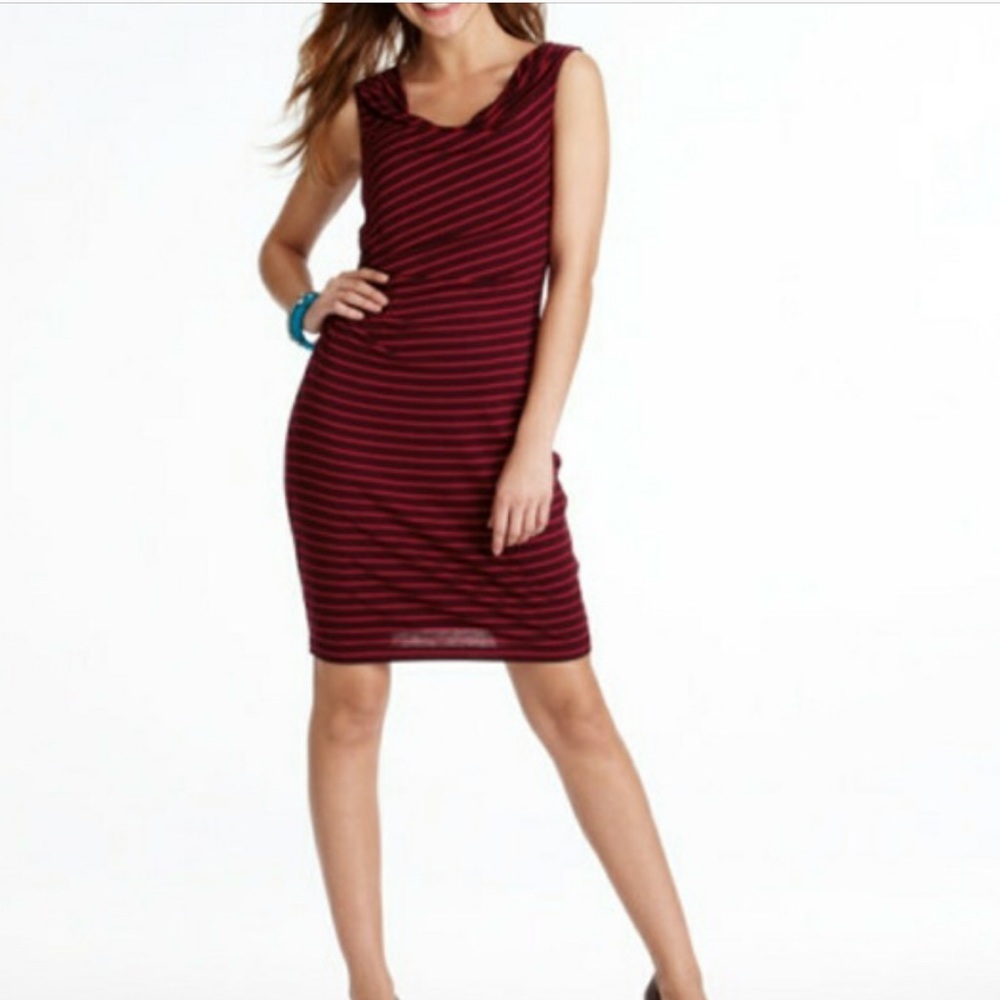 Red striped sheath dress